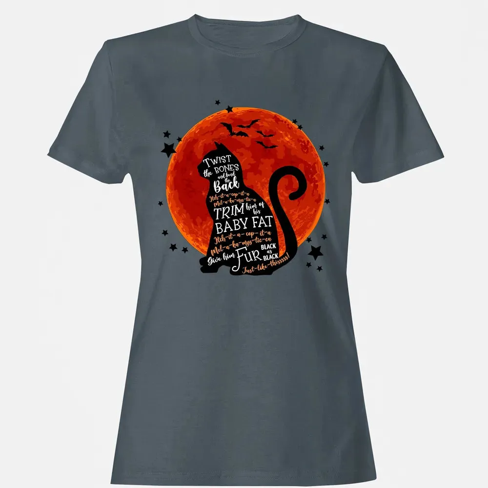 Black Cat Halloween Moon Women's T-shirt - 3