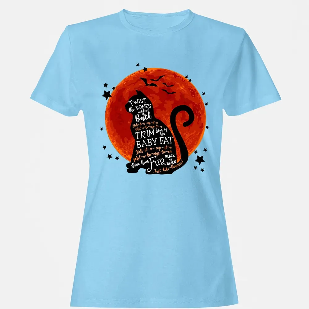 Black Cat Halloween Moon Women's T-shirt - 8