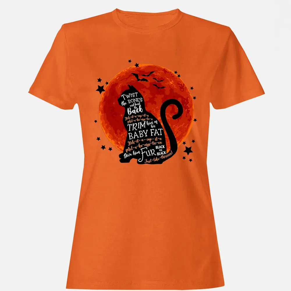 Black Cat Halloween Moon Women's T-shirt - 11
