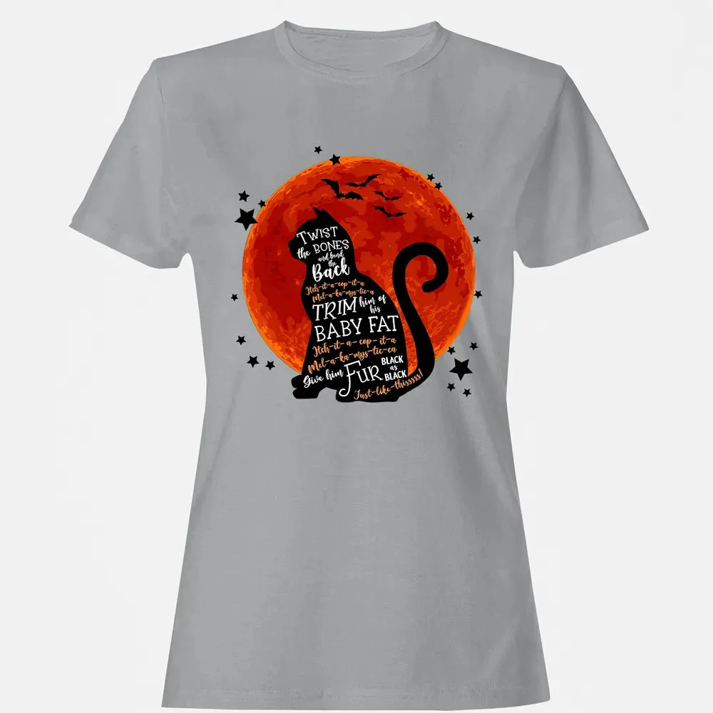 Black Cat Halloween Moon Women's T-shirt - 15