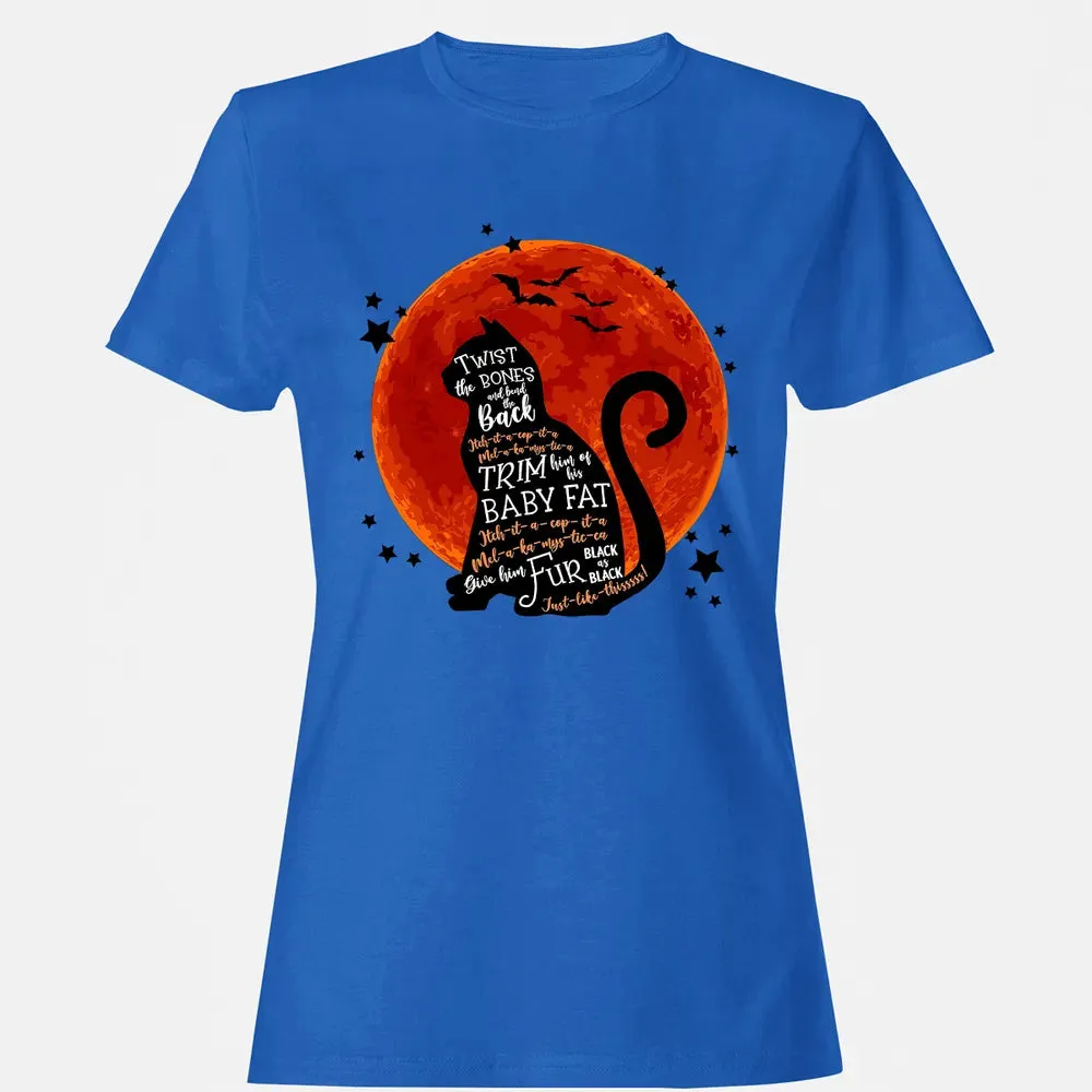 Black Cat Halloween Moon Women's T-shirt - 14