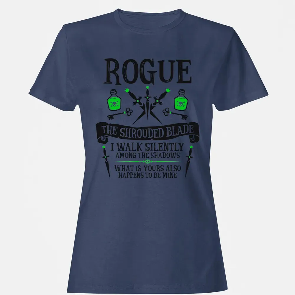 ROGUE, THE SHROUDED BLADE (Black Text) Women's T-shirt - 10