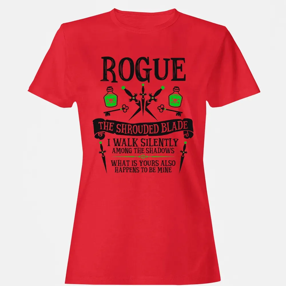 ROGUE, THE SHROUDED BLADE (Black Text) Women's T-shirt - 13