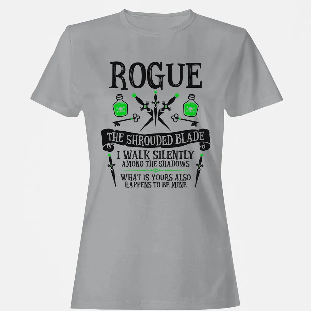 ROGUE, THE SHROUDED BLADE (Black Text) Women's T-shirt - 15