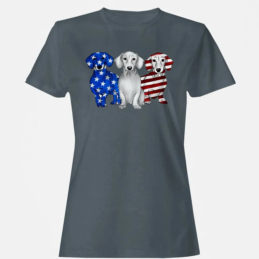 Dachshund American Flag Women's T-shirt - 3