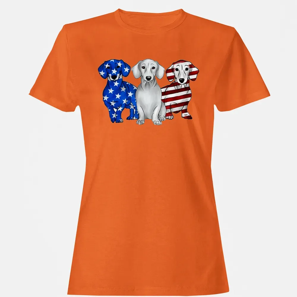 Dachshund American Flag Women's T-shirt - 11
