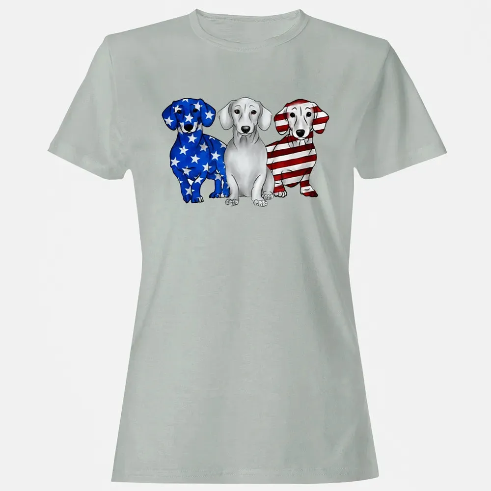 Dachshund American Flag Women's T-shirt - 2