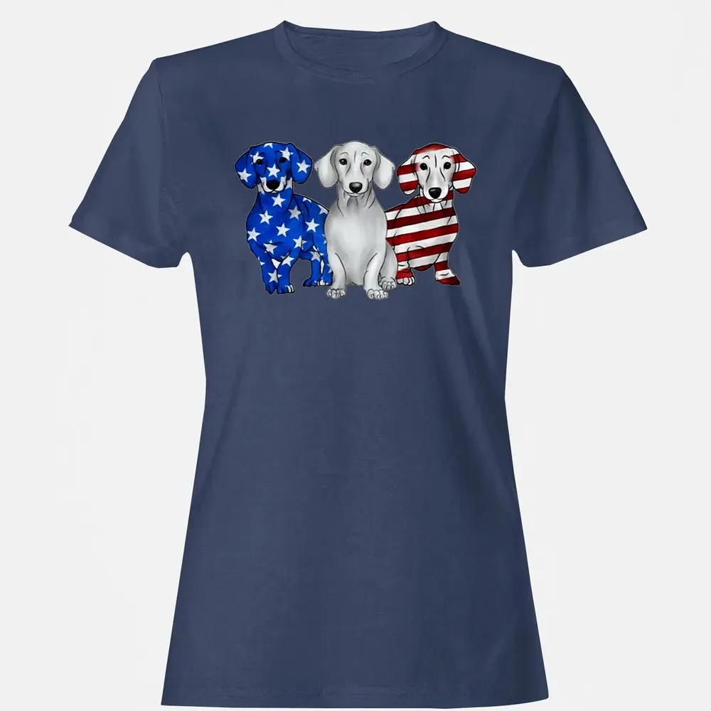 Dachshund American Flag Women's T-shirt - 10