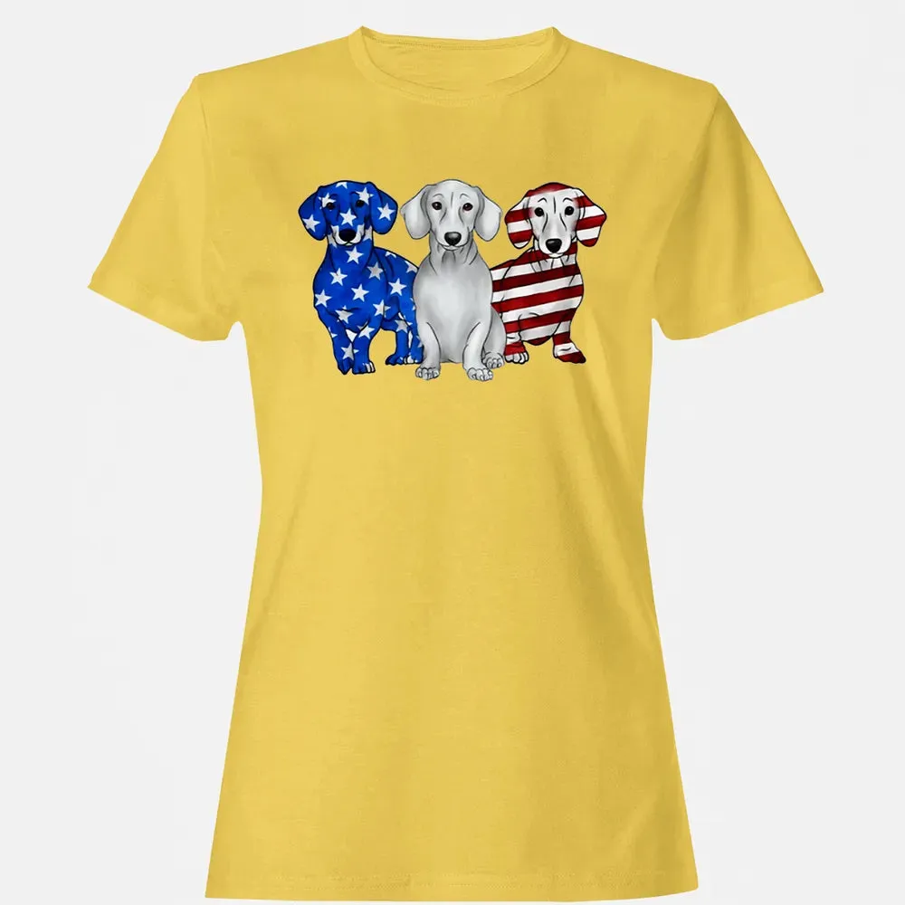 Dachshund American Flag Women's T-shirt - 4