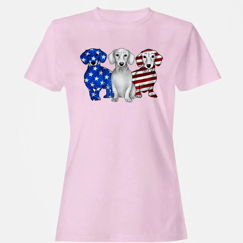 Dachshund American Flag Women's T-shirt - 9