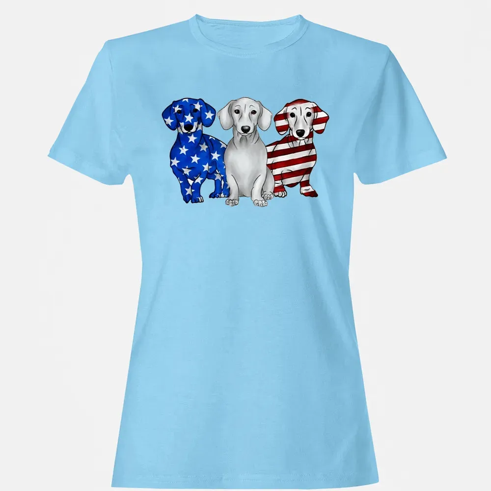 Dachshund American Flag Women's T-shirt - 8