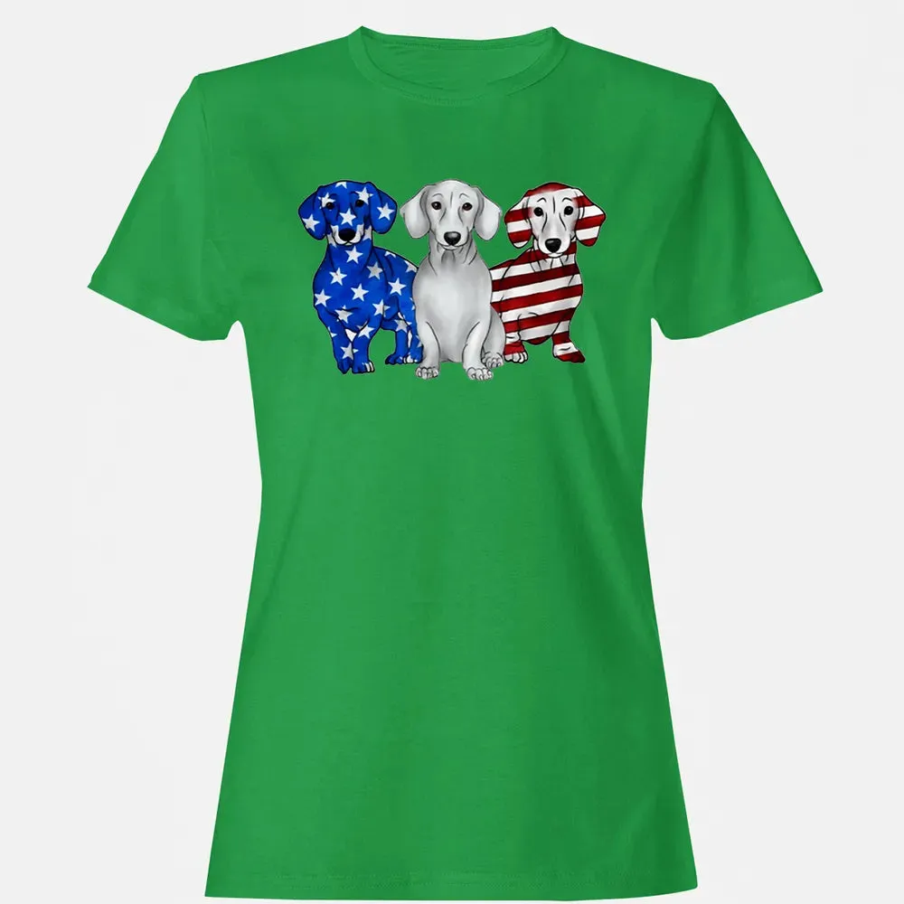 Dachshund American Flag Women's T-shirt - 7