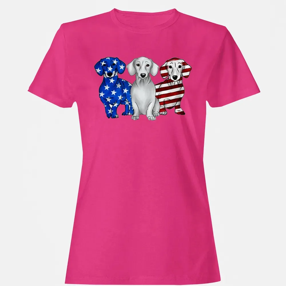 Dachshund American Flag Women's T-shirt - 6