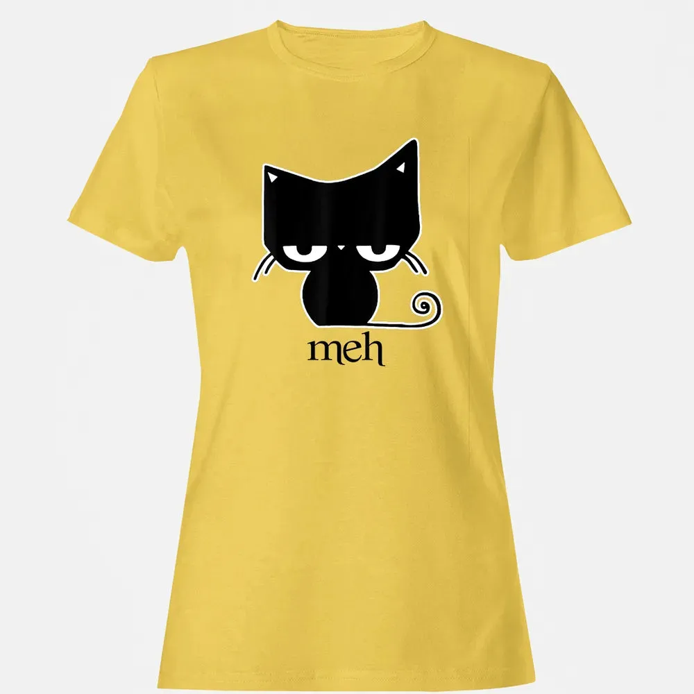 Cat funny  Meh Black Cat Women's T-shirt - 4