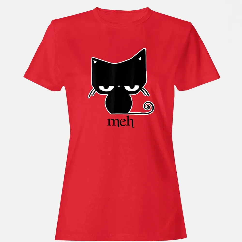 Cat funny  Meh Black Cat Women's T-shirt - 13