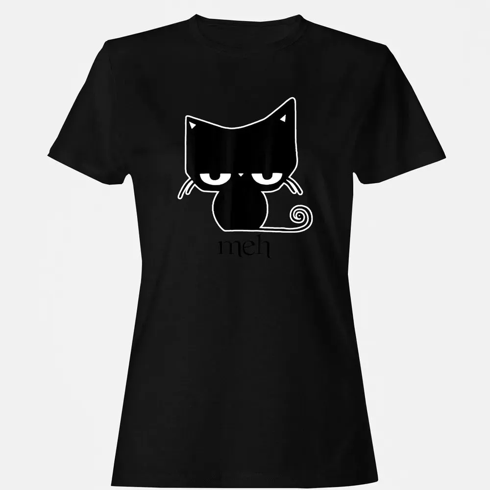 Cat funny  Meh Black Cat Women's T-shirt - 16