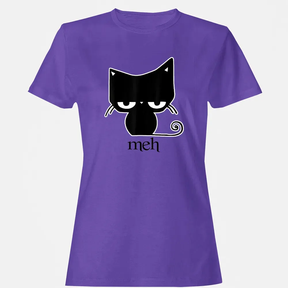 Cat funny  Meh Black Cat Women's T-shirt - 12