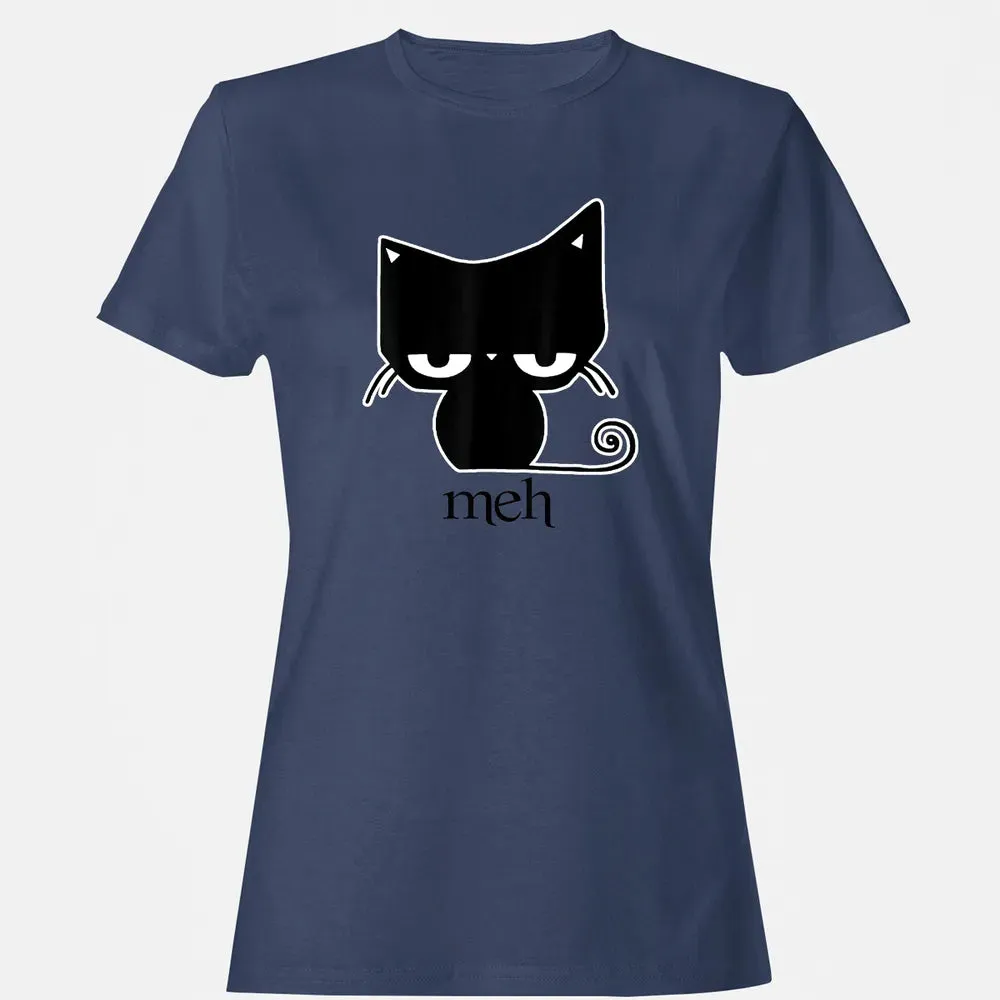 Cat funny  Meh Black Cat Women's T-shirt - 10