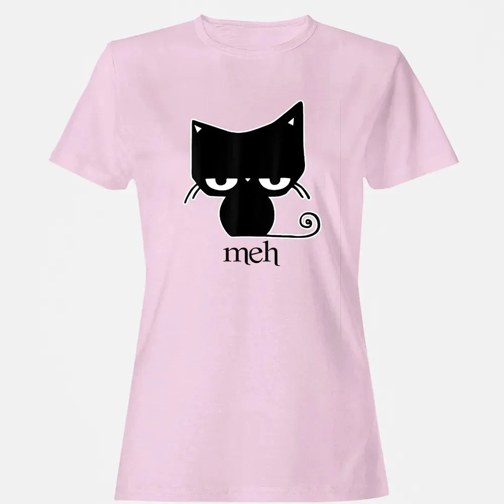 Cat funny  Meh Black Cat Women's T-shirt - 9