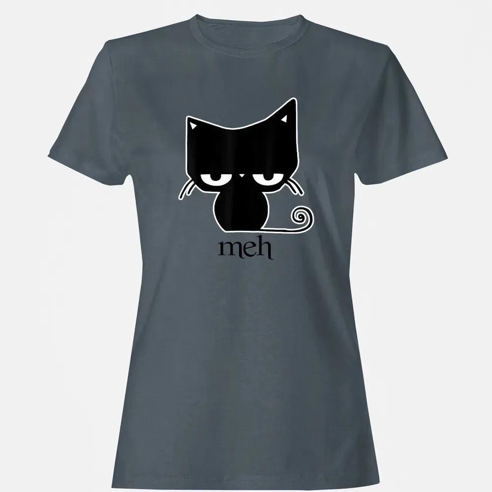 Cat funny  Meh Black Cat Women's T-shirt - 3