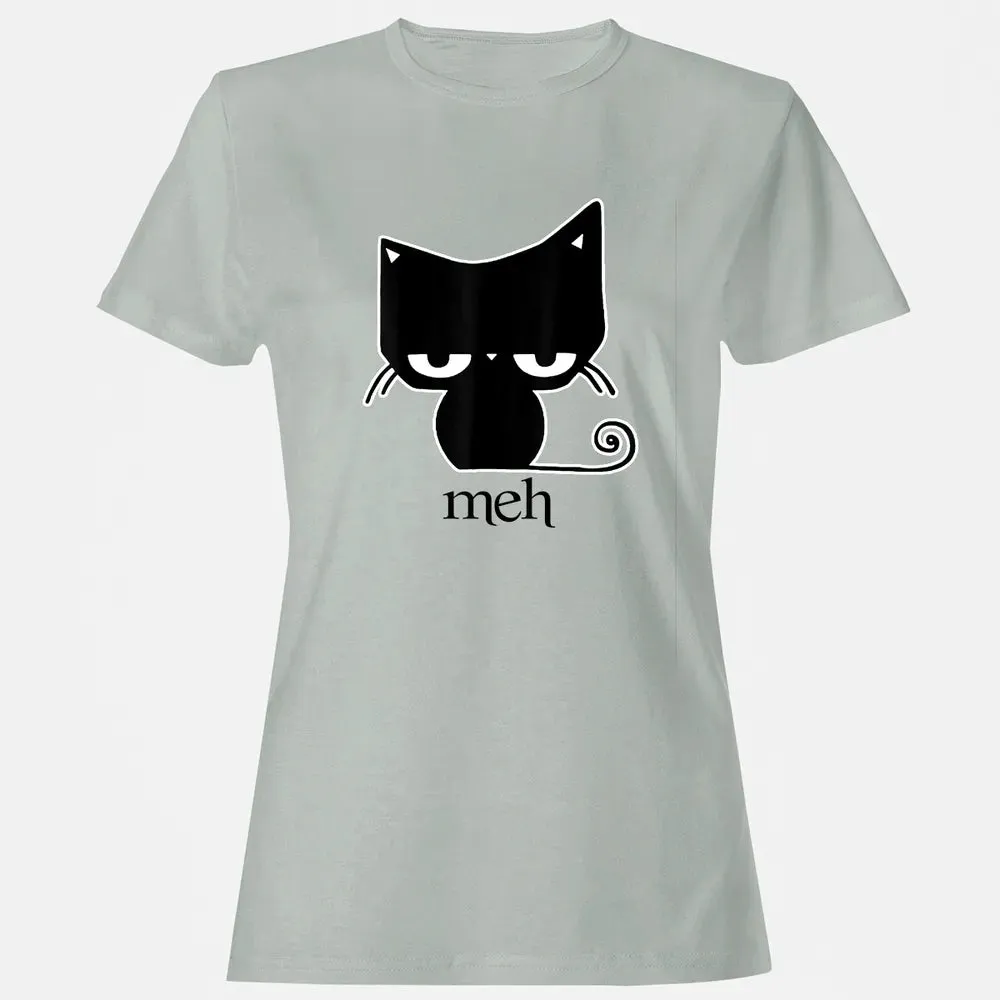Cat funny  Meh Black Cat Women's T-shirt - 2