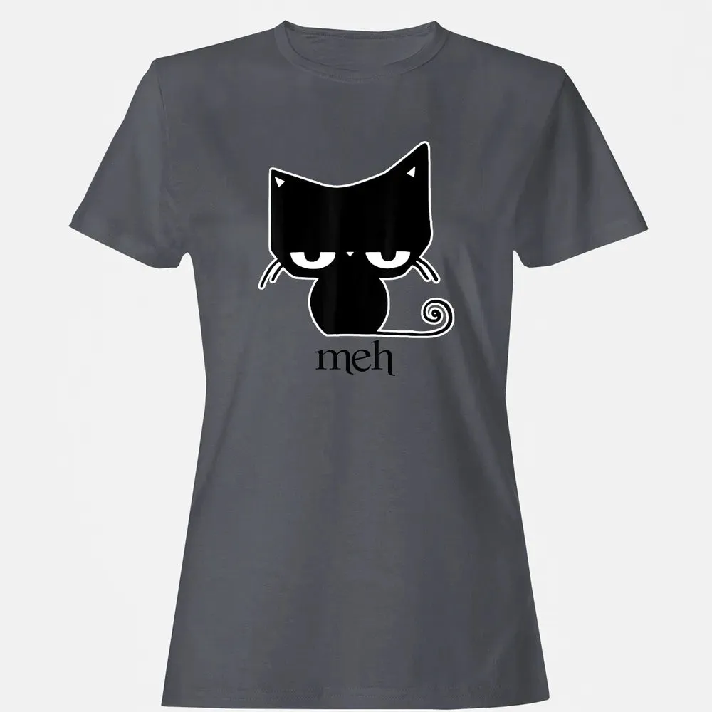 Cat funny  Meh Black Cat Women's T-shirt - 5