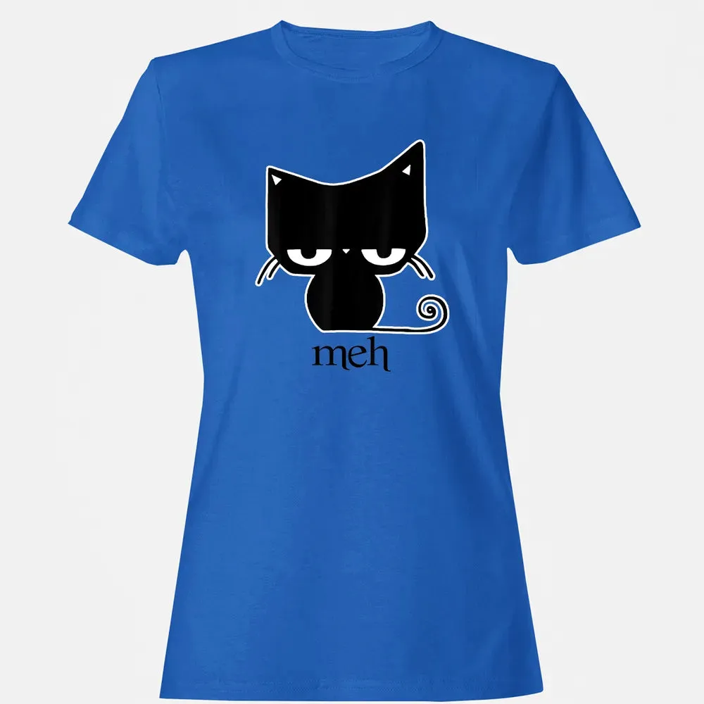 Cat funny  Meh Black Cat Women's T-shirt - 14