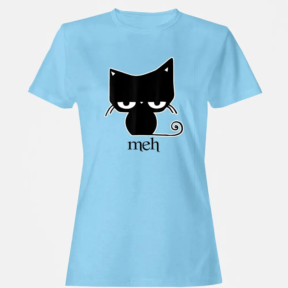 Cat funny  Meh Black Cat Women's T-shirt - 8