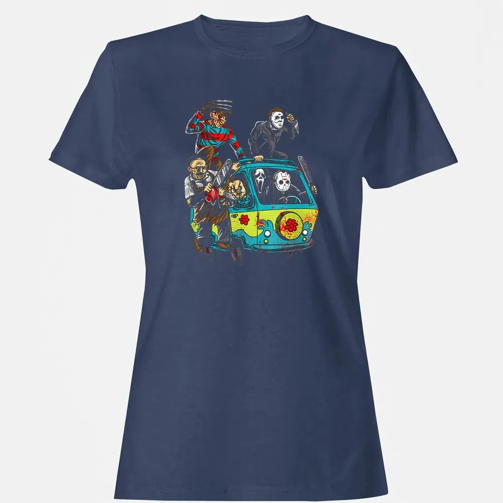 Funny Camper Full Of Psychos Halloween Horror Lovers Gift Women's T-shirt - 10
