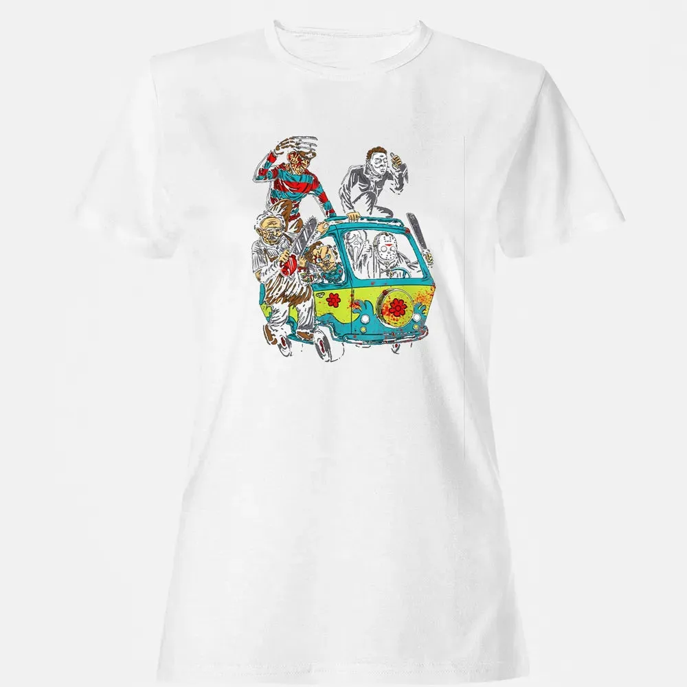 Funny Camper Full Of Psychos Halloween Horror Lovers Gift Women's T-shirt - 16