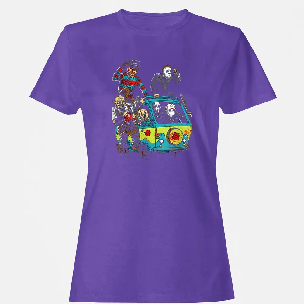 Funny Camper Full Of Psychos Halloween Horror Lovers Gift Women's T-shirt - 12