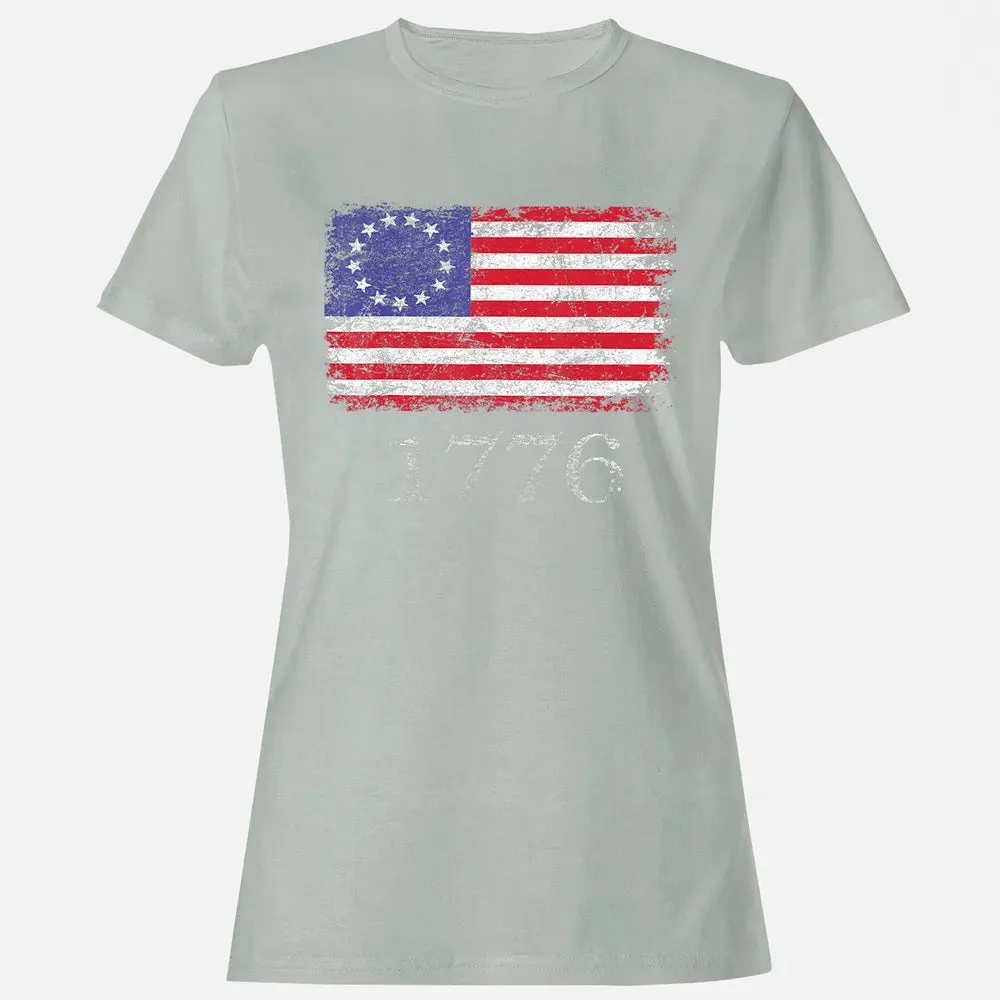 Betsy Ross  4th Of July American Flag T 1776 Retro Women's T-shirt - 2