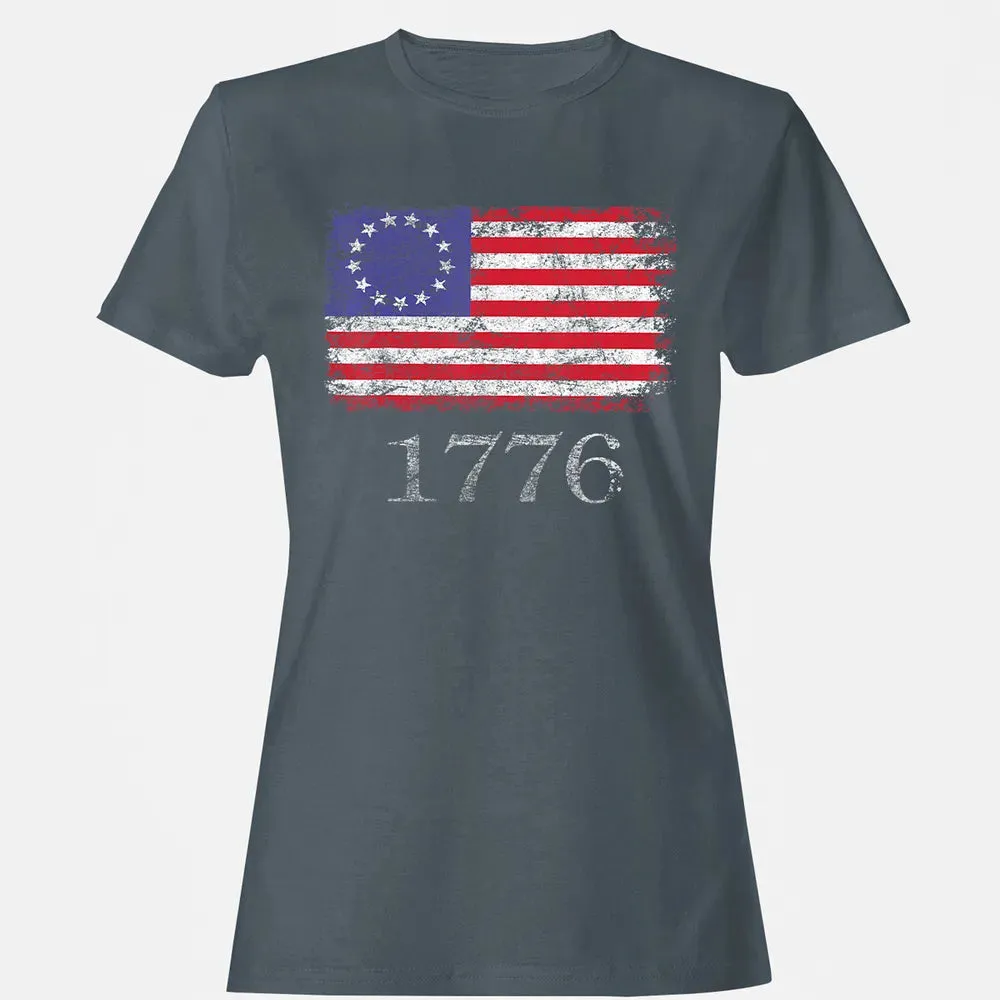 Betsy Ross  4th Of July American Flag T 1776 Retro Women's T-shirt - 3