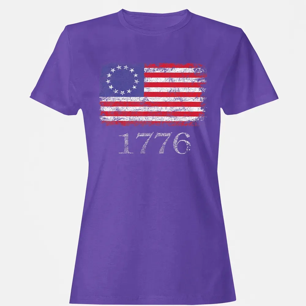 Betsy Ross  4th Of July American Flag T 1776 Retro Women's T-shirt - 12