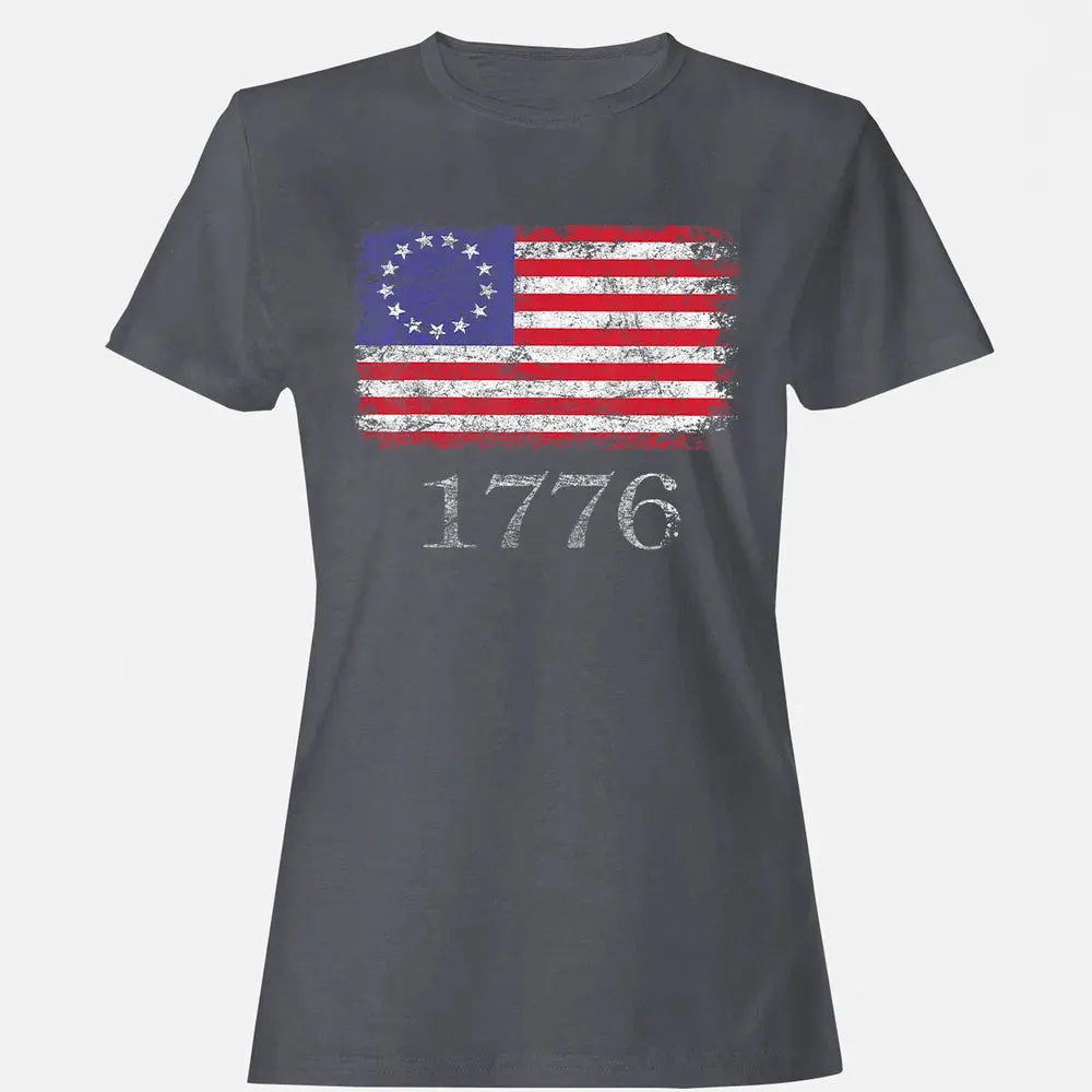 Betsy Ross  4th Of July American Flag T 1776 Retro Women's T-shirt - 5
