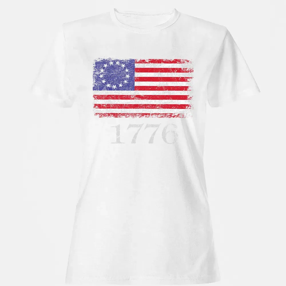 Betsy Ross  4th Of July American Flag T 1776 Retro Women's T-shirt - 16