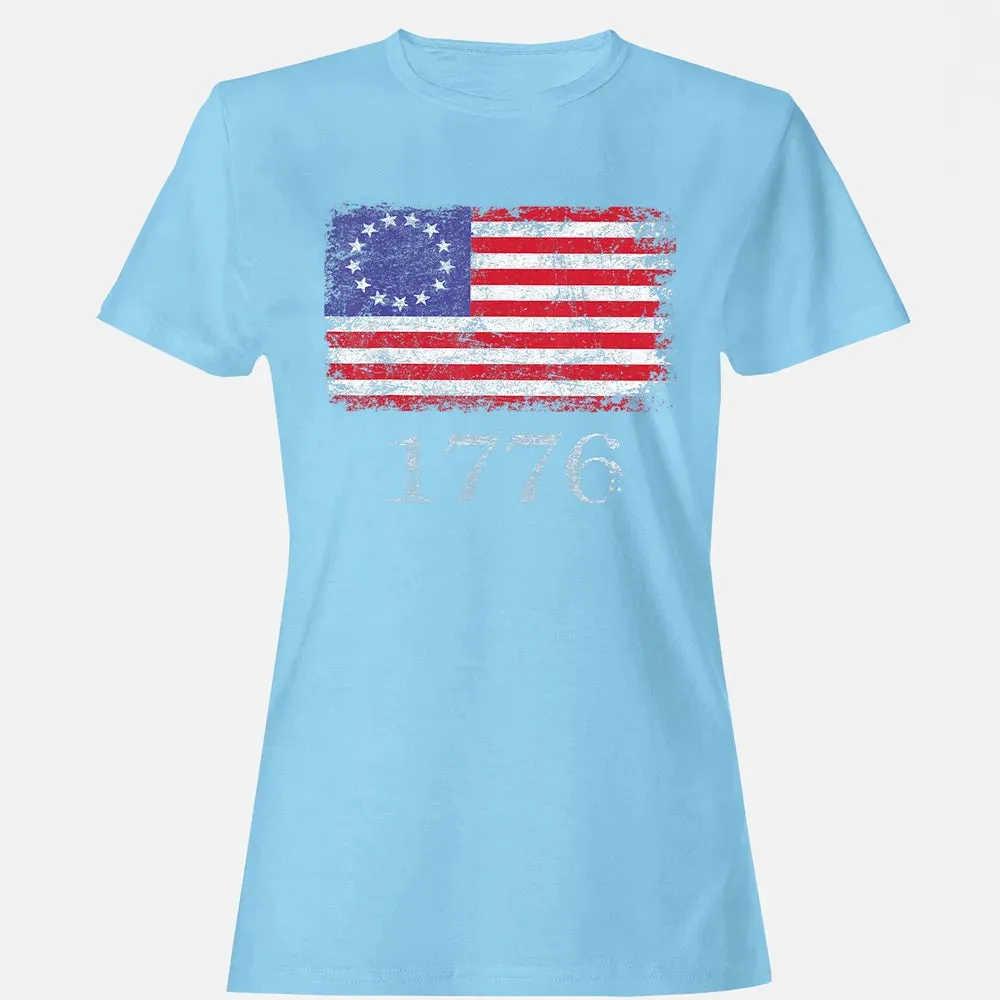 Betsy Ross  4th Of July American Flag T 1776 Retro Women's T-shirt - 8