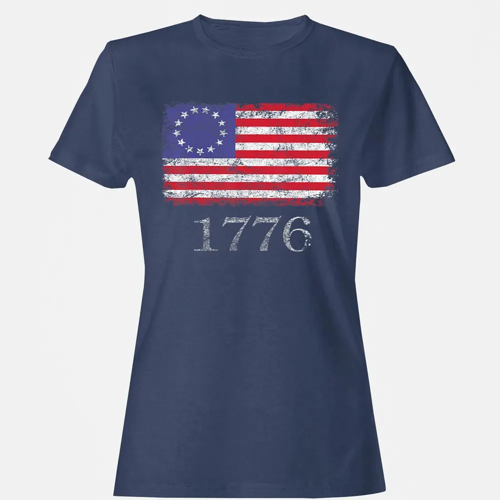 Betsy Ross  4th Of July American Flag T 1776 Retro Women's T-shirt - 10