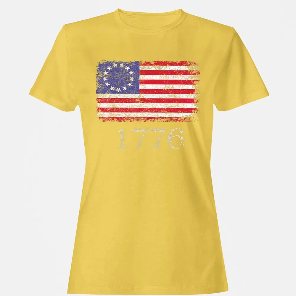 Betsy Ross  4th Of July American Flag T 1776 Retro Women's T-shirt - 4