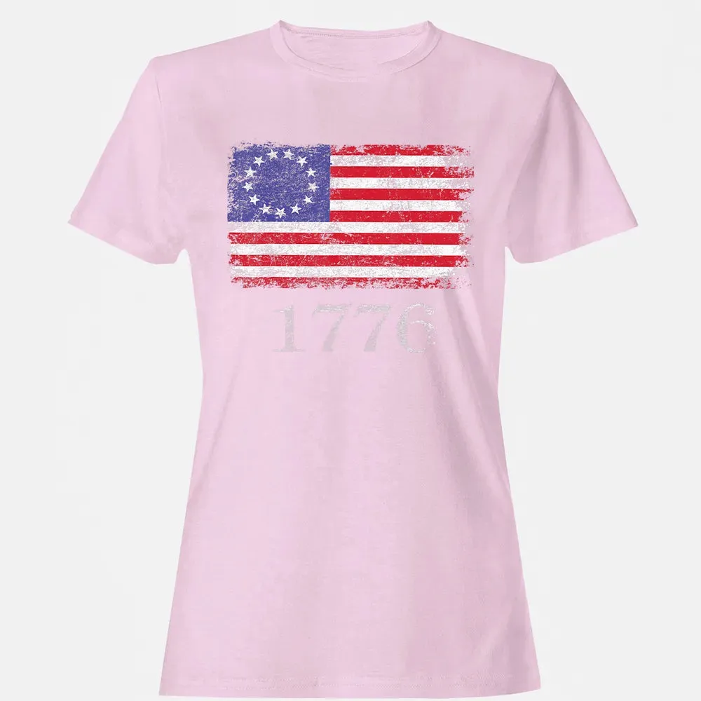 Betsy Ross  4th Of July American Flag T 1776 Retro Women's T-shirt - 9