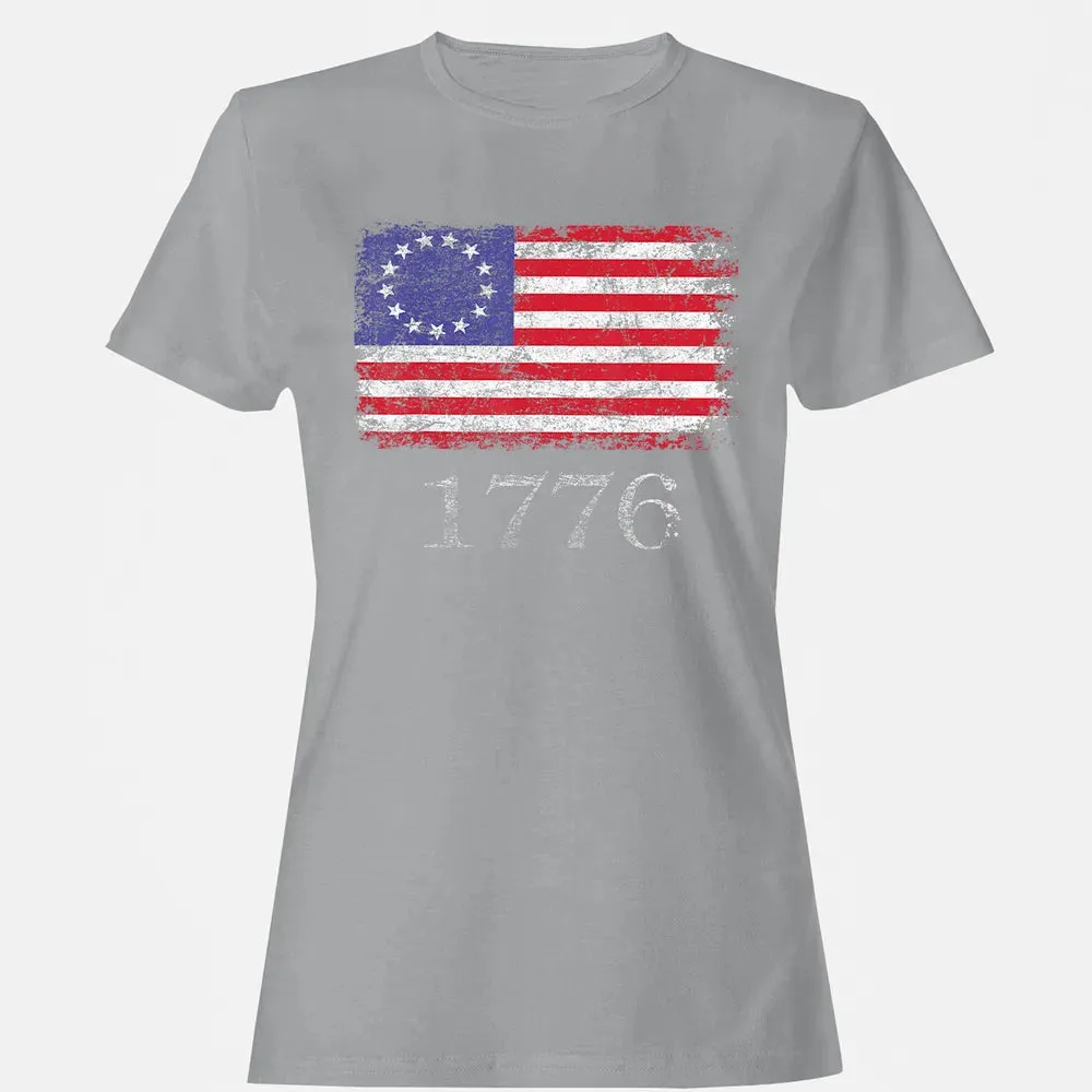Betsy Ross  4th Of July American Flag T 1776 Retro Women's T-shirt - 15