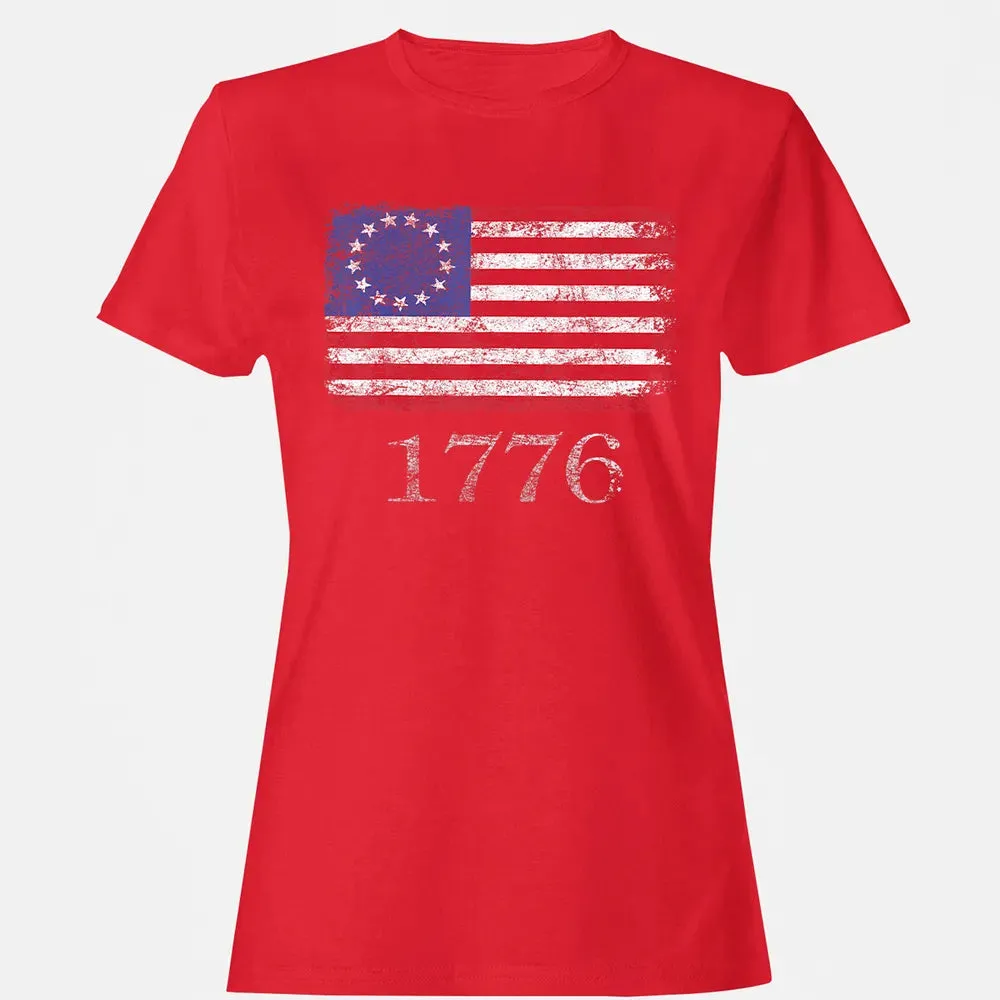Betsy Ross  4th Of July American Flag T 1776 Retro Women's T-shirt - 13