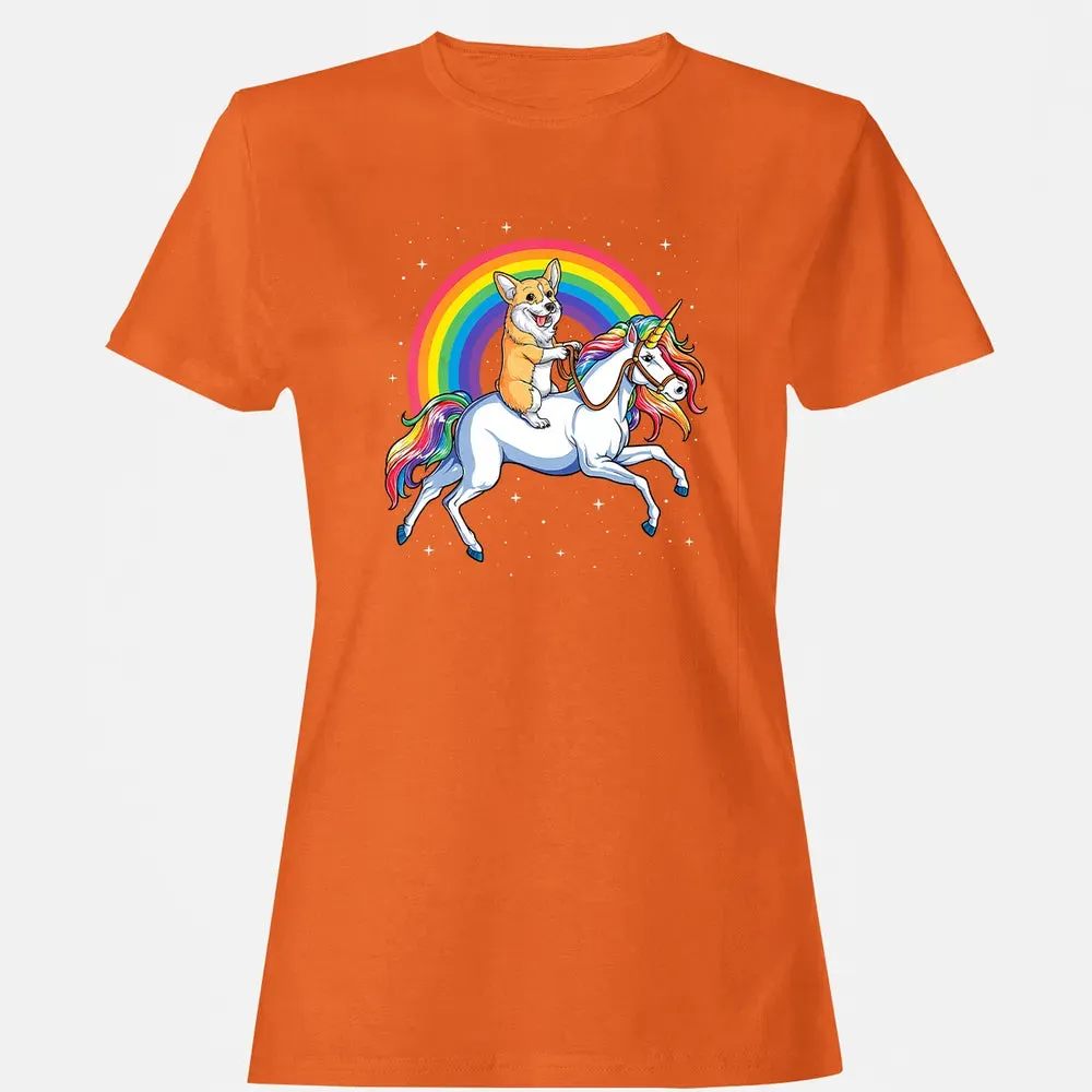 Corgi Unicorn  Girls Space Galaxy Rainbow Corgicorn Women's T-shirt - 11