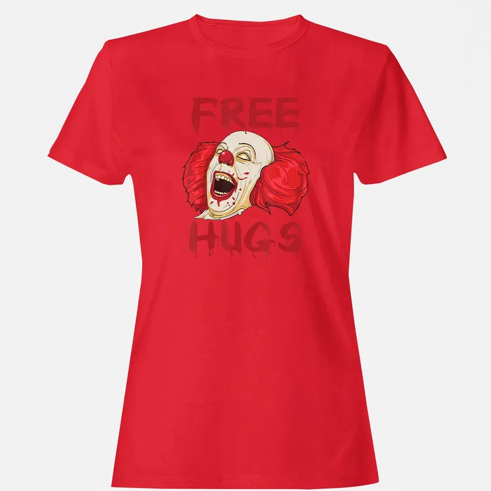 Free Hugs  Evil Killer Scary Clown Halloween Gift Women's T-shirt - 13