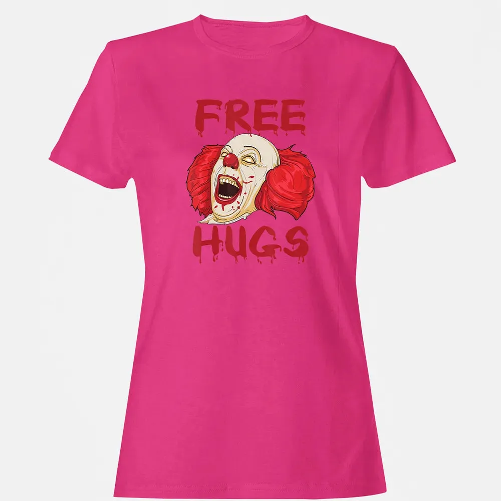 Free Hugs  Evil Killer Scary Clown Halloween Gift Women's T-shirt - 6