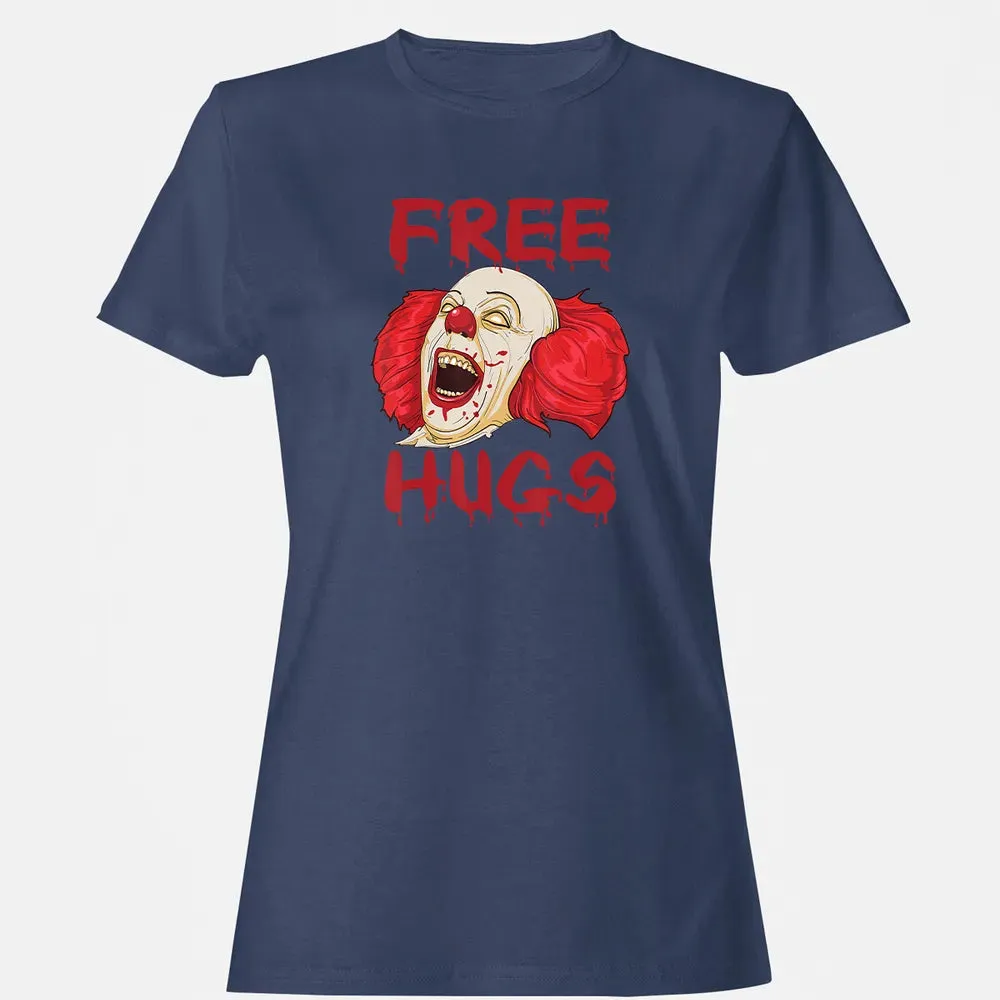 Free Hugs  Evil Killer Scary Clown Halloween Gift Women's T-shirt - 10