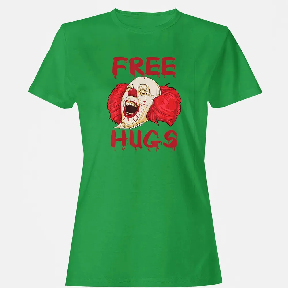 Free Hugs  Evil Killer Scary Clown Halloween Gift Women's T-shirt - 7