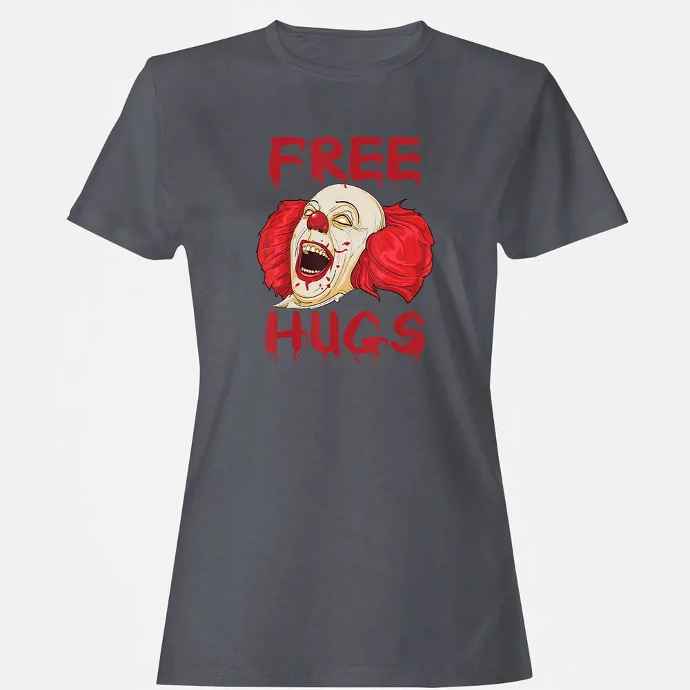Free Hugs  Evil Killer Scary Clown Halloween Gift Women's T-shirt - 5