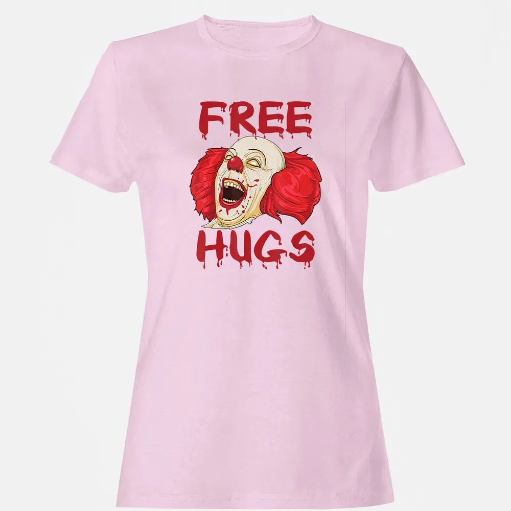 Free Hugs  Evil Killer Scary Clown Halloween Gift Women's T-shirt - 9