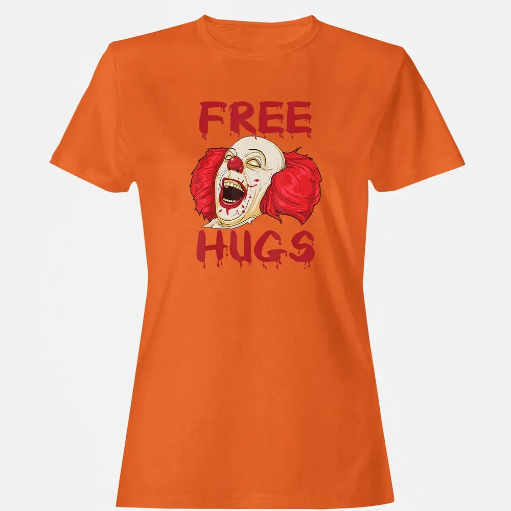 Free Hugs  Evil Killer Scary Clown Halloween Gift Women's T-shirt - 11